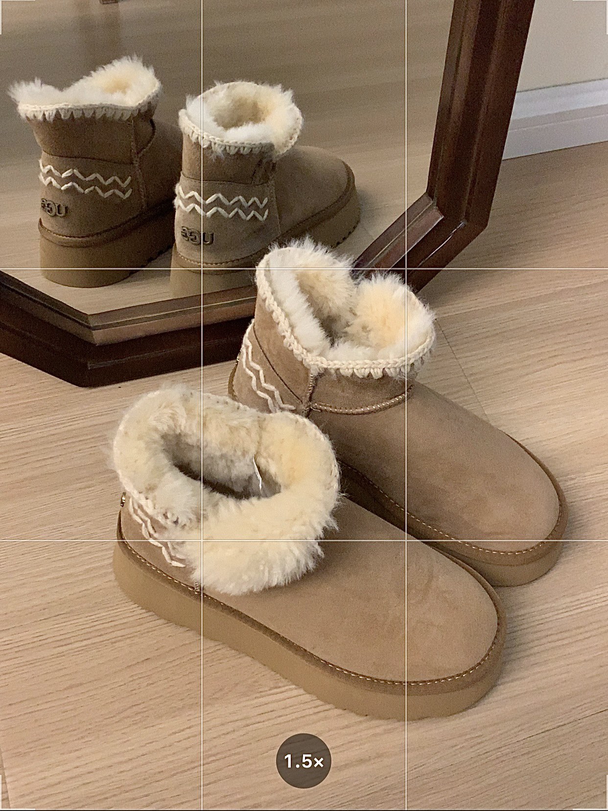 UGG wavy woolen snow boots