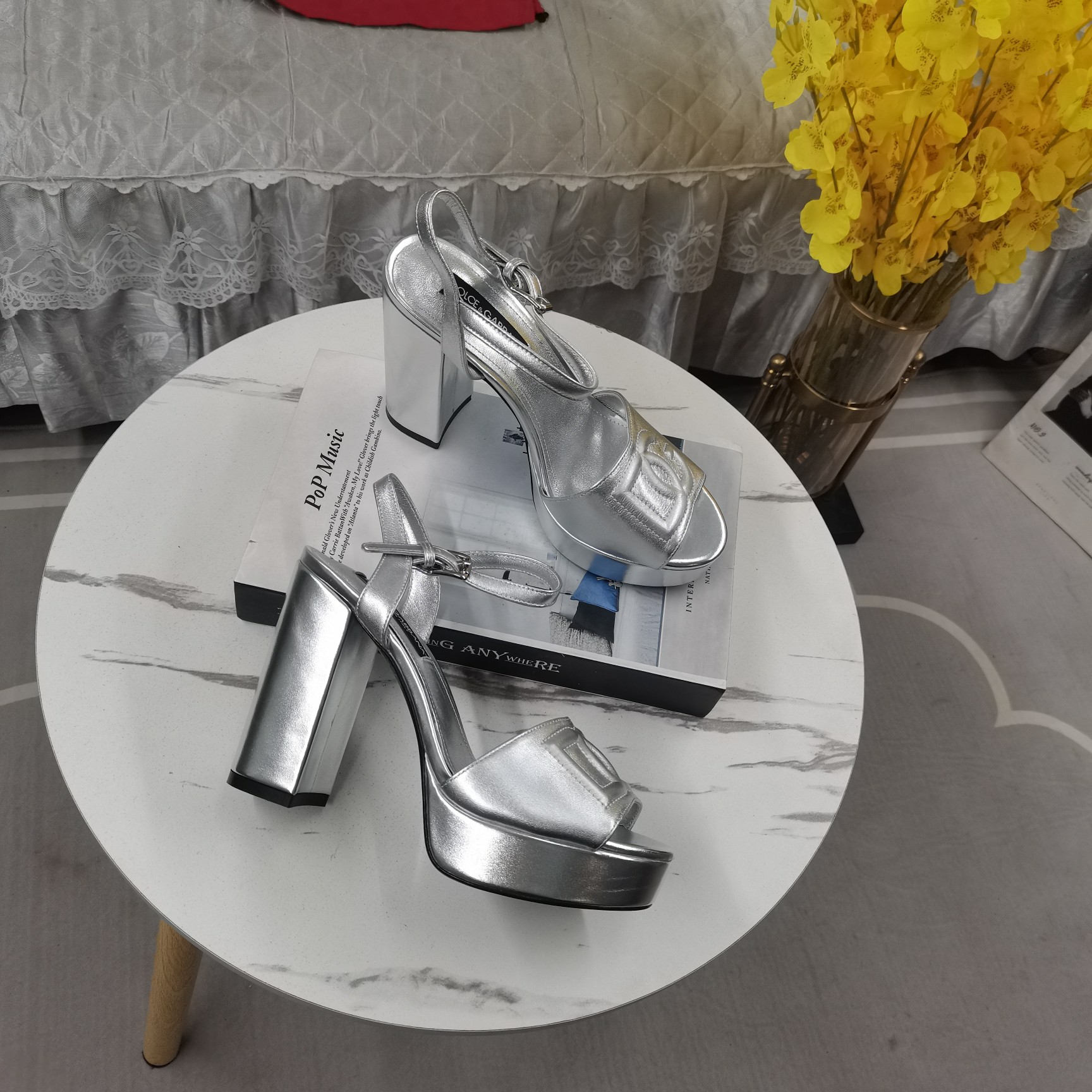 Dolce & Gabbana ultra-high heeled platform DG emblem sandals 👠