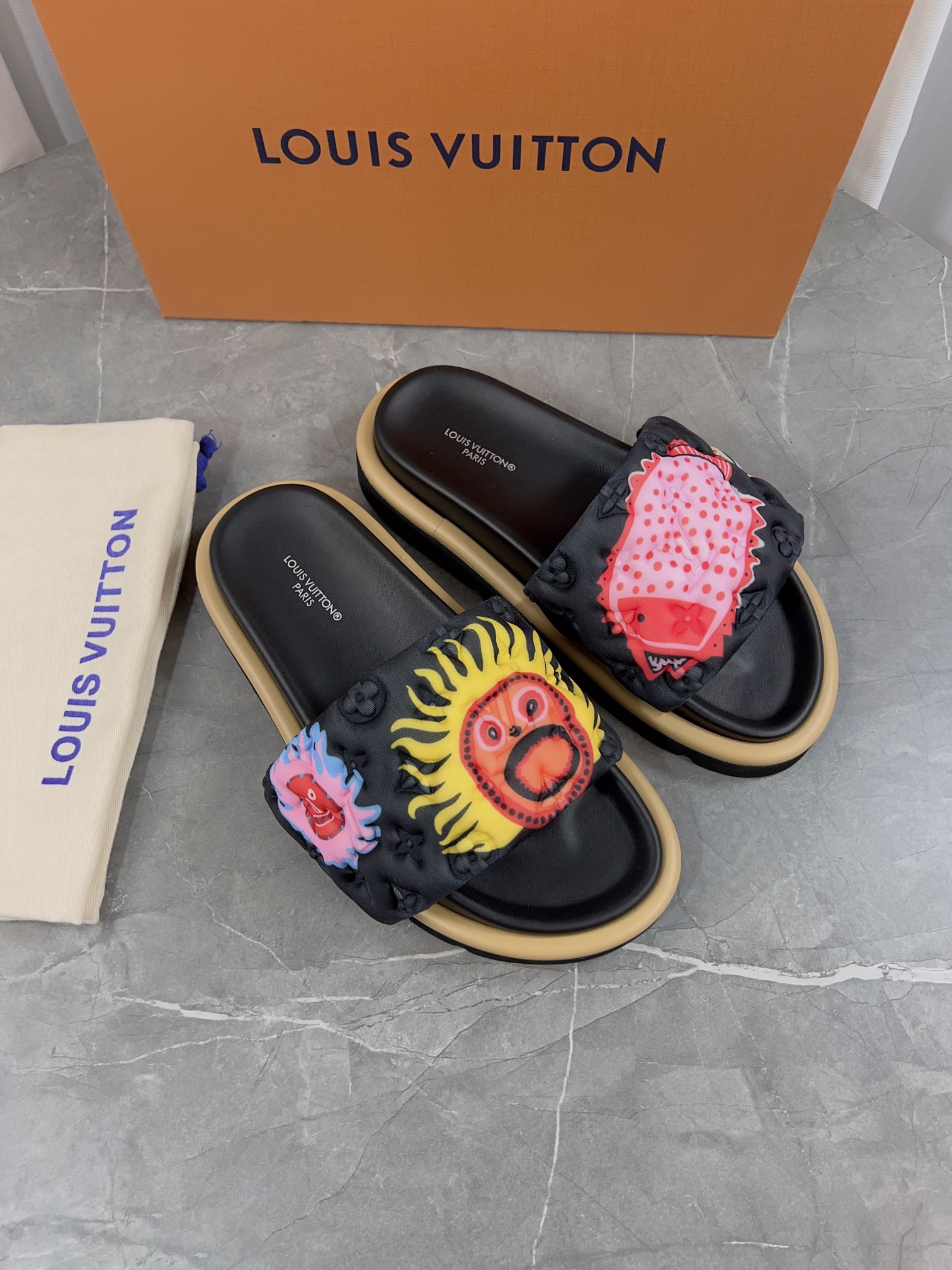LV Pool Pillow Comfort Flat Slides