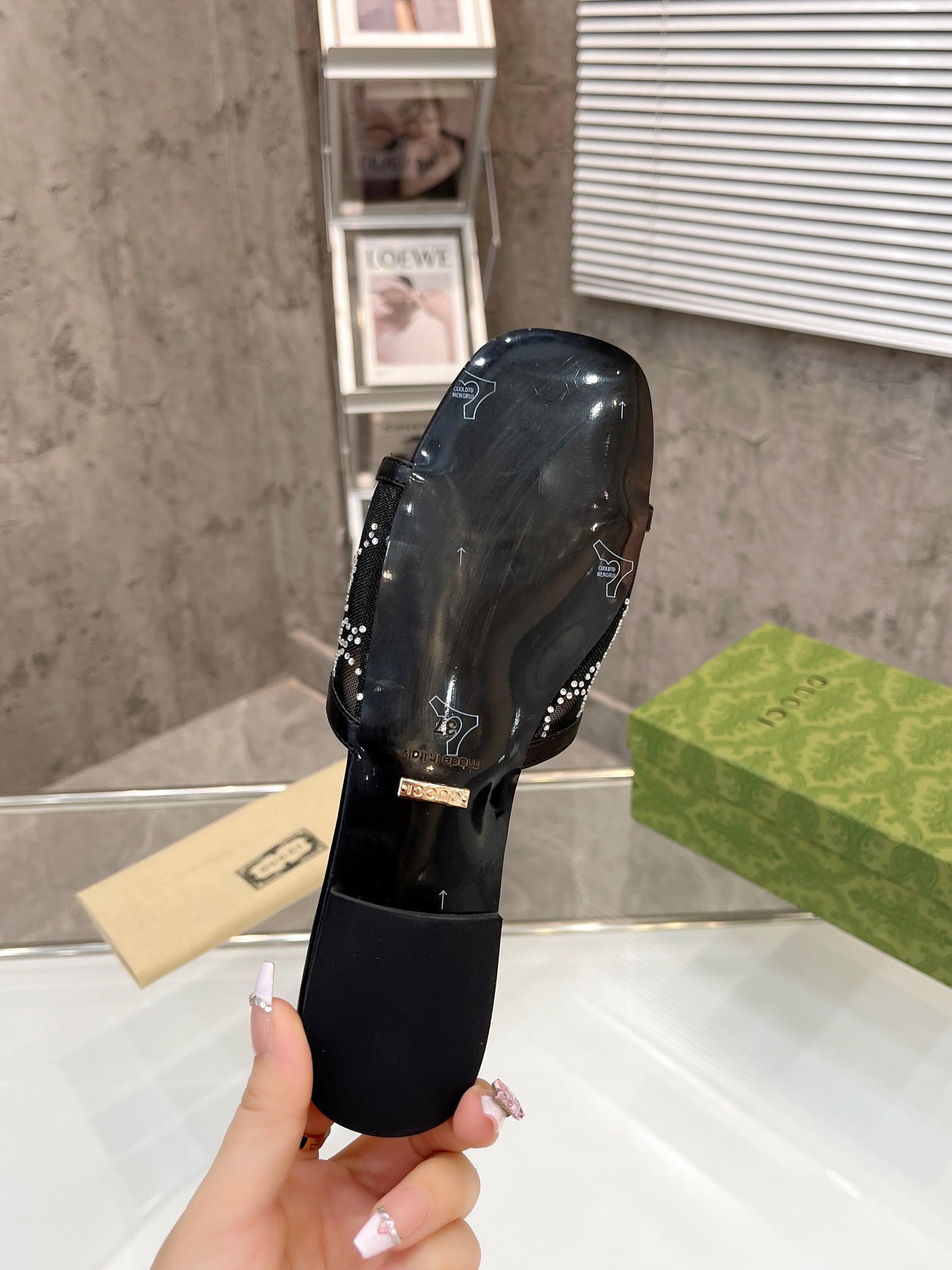 GUCCI DIAMOND SLIPPERS