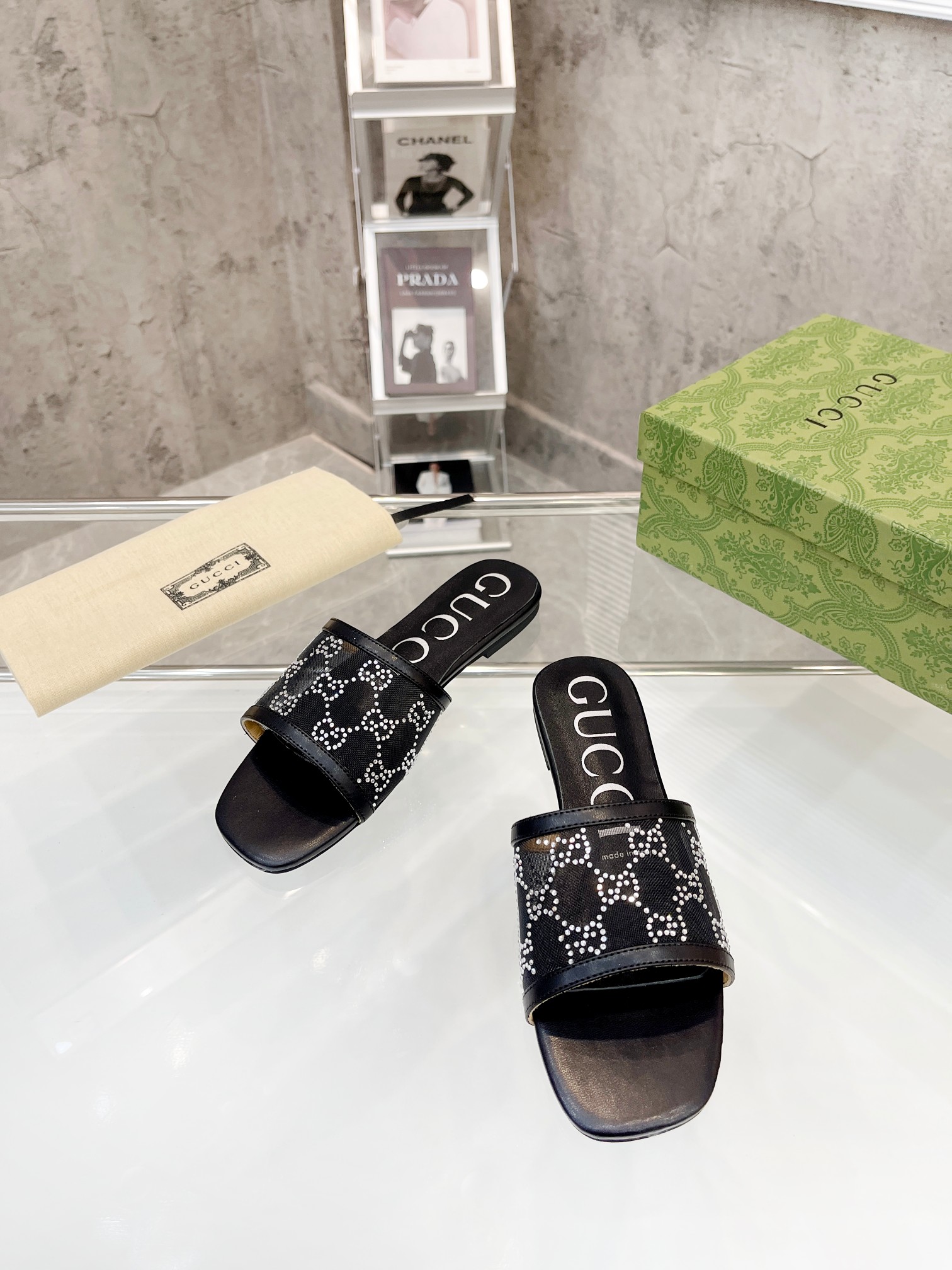 GUCCI DIAMOND SLIPPERS