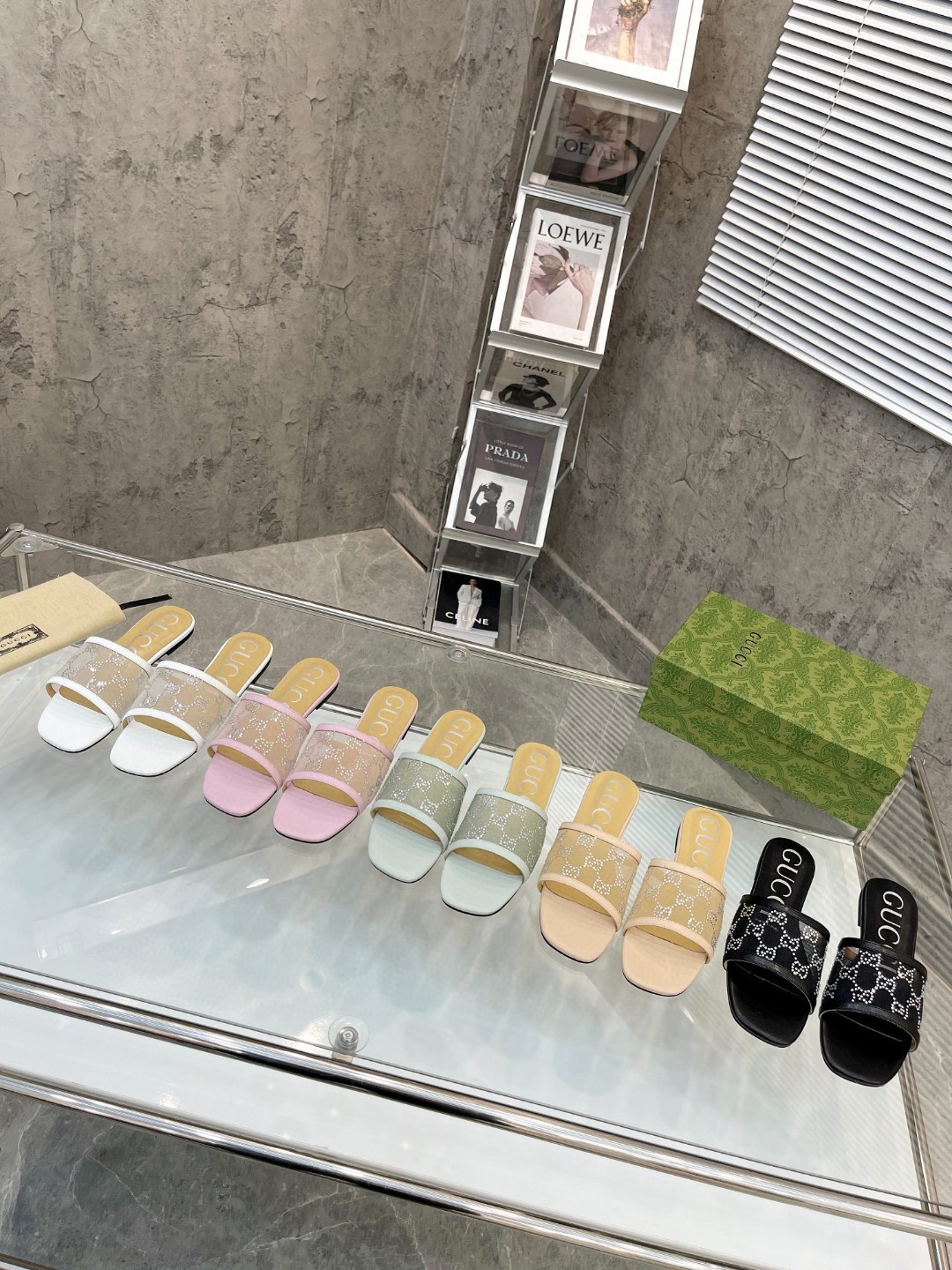 GUCCI DIAMOND SLIPPERS