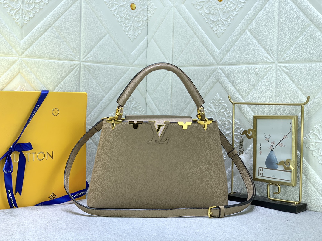 LV GOLD BUCKLE CAPUCINES HANDBAG BAGS