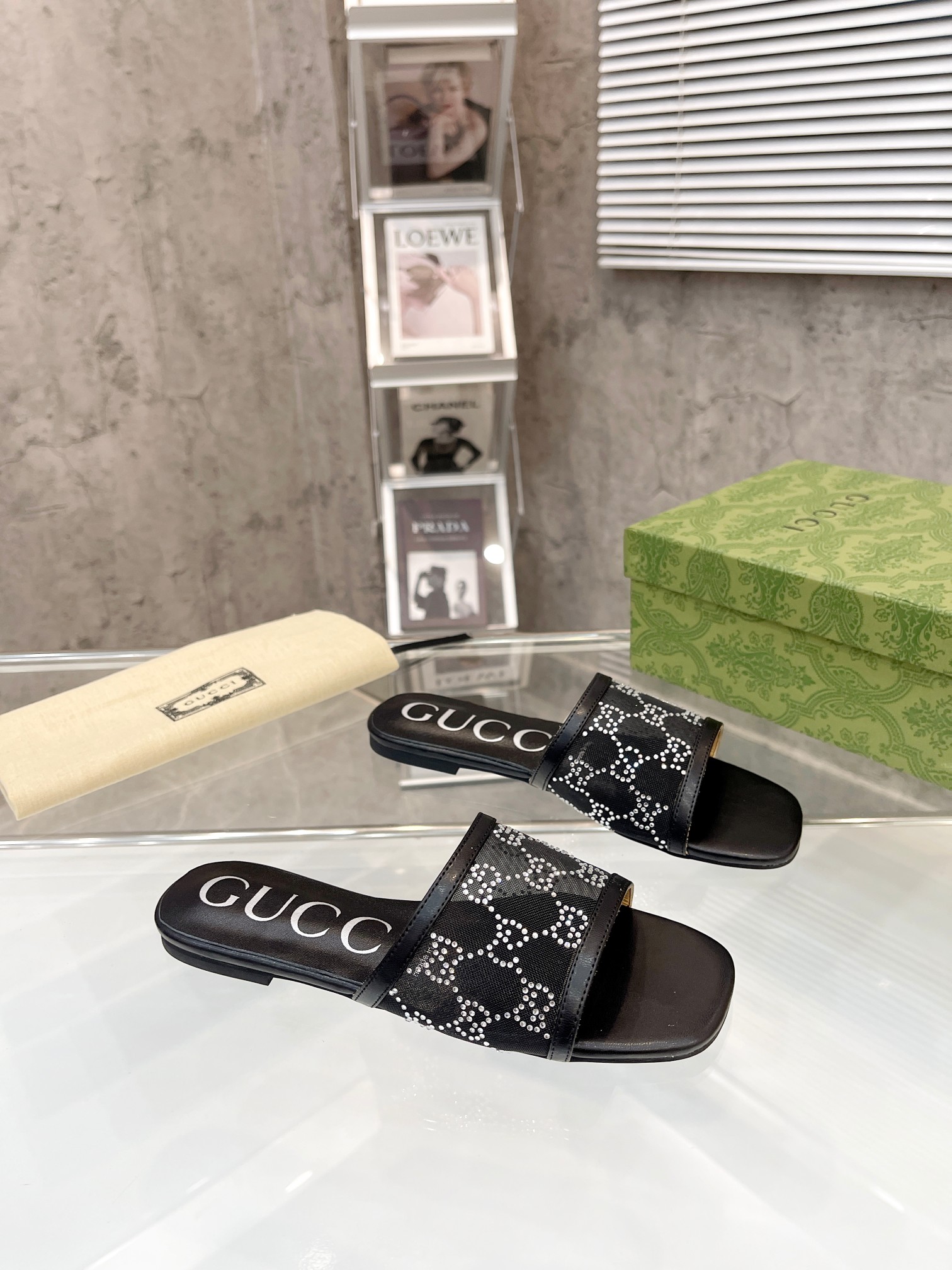 GUCCI DIAMOND SLIPPERS