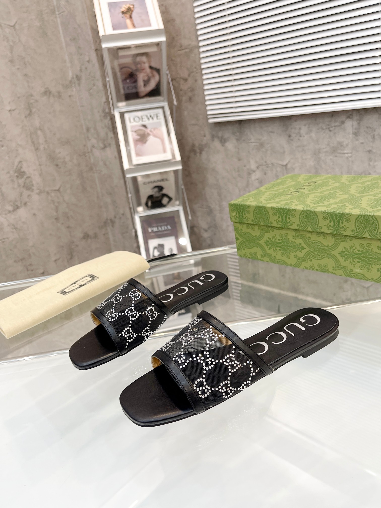 GUCCI DIAMOND SLIPPERS