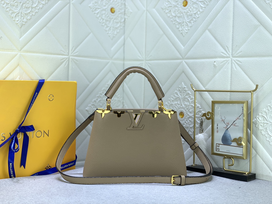 LV GOLD BUCKLE CAPUCINES HANDBAG BAGS