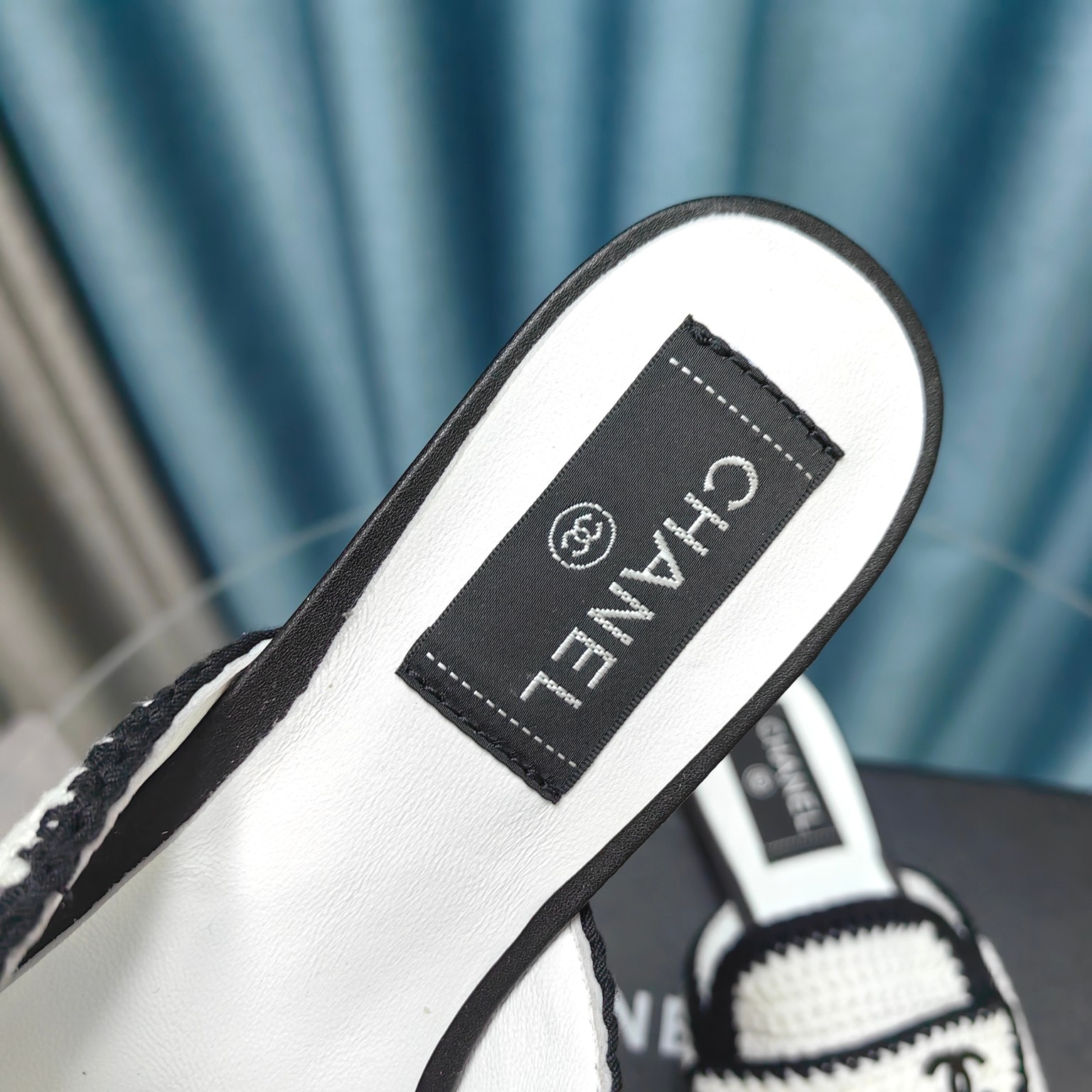 CHANEL Weave semi-slippers