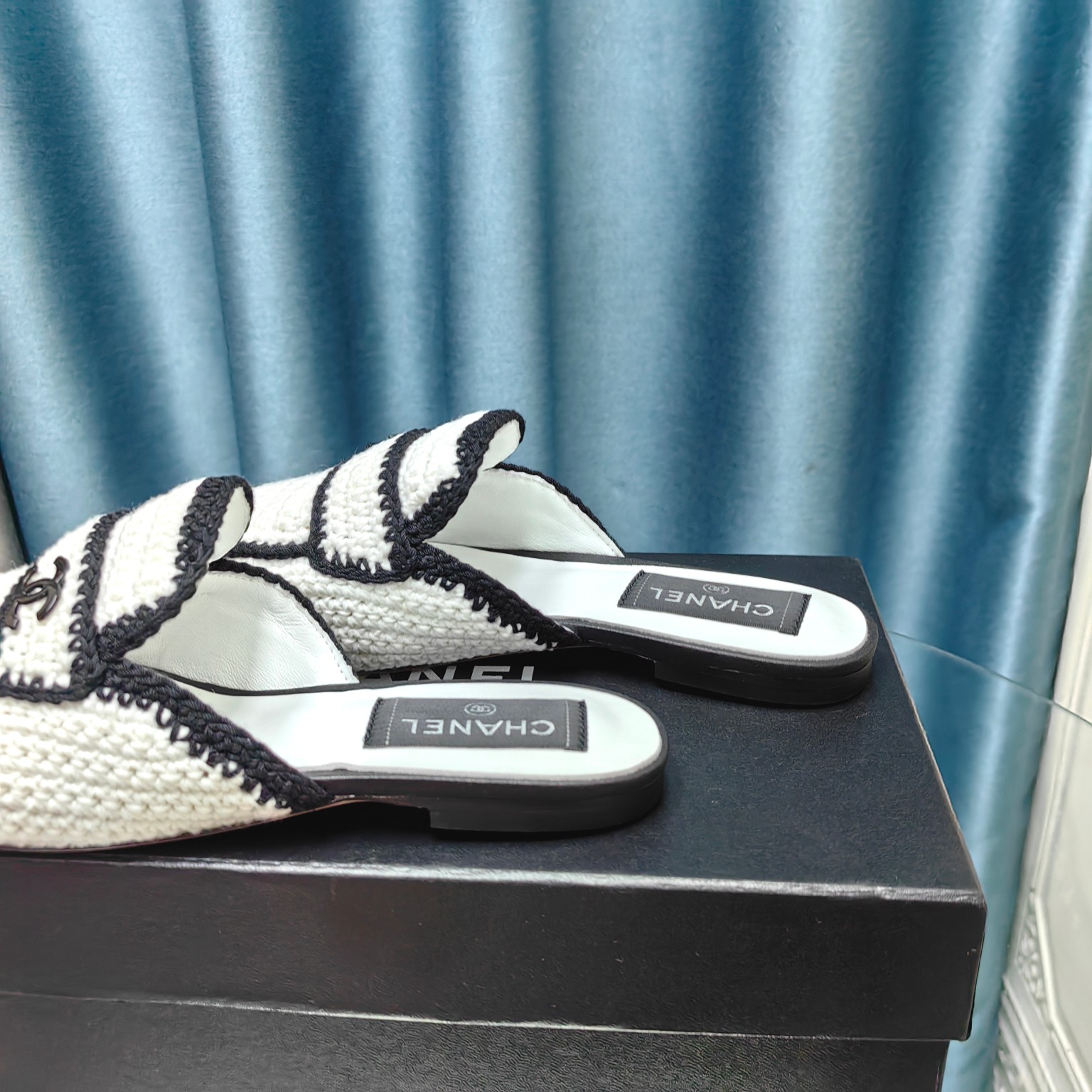 CHANEL Weave semi-slippers