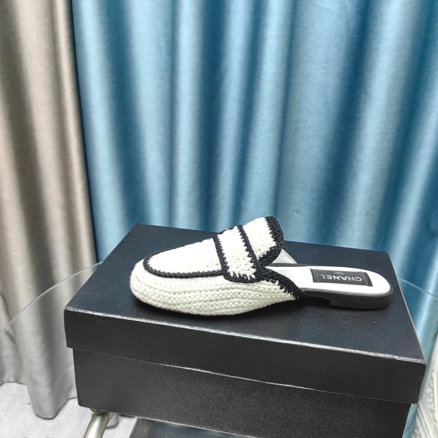 CHANEL Weave semi-slippers