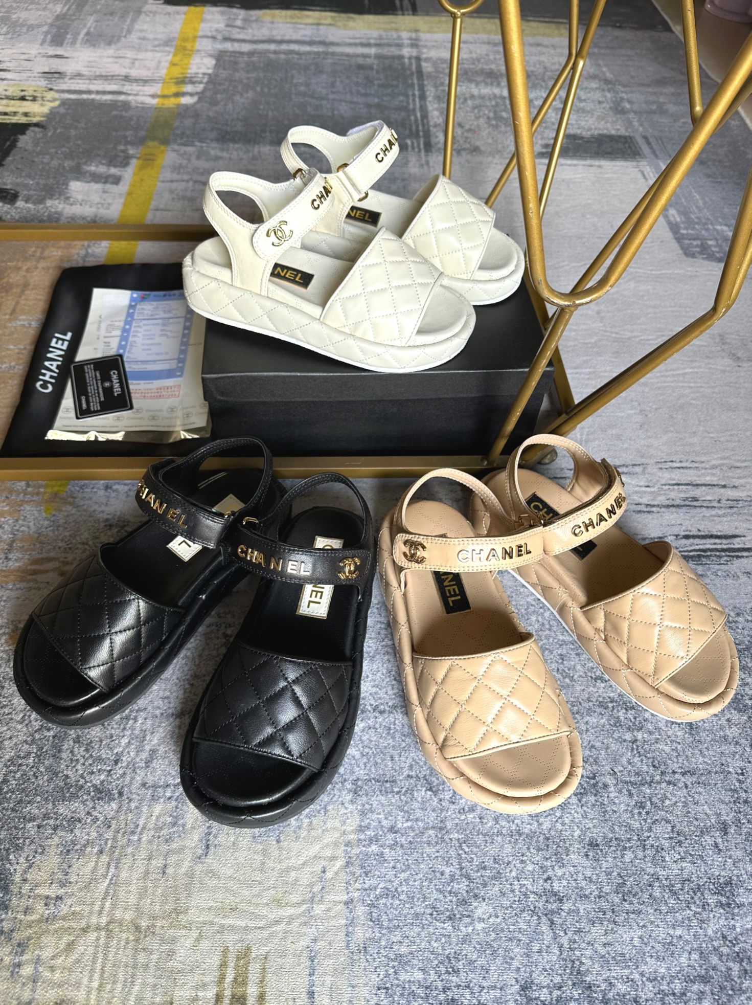 Chanel velcro sandals