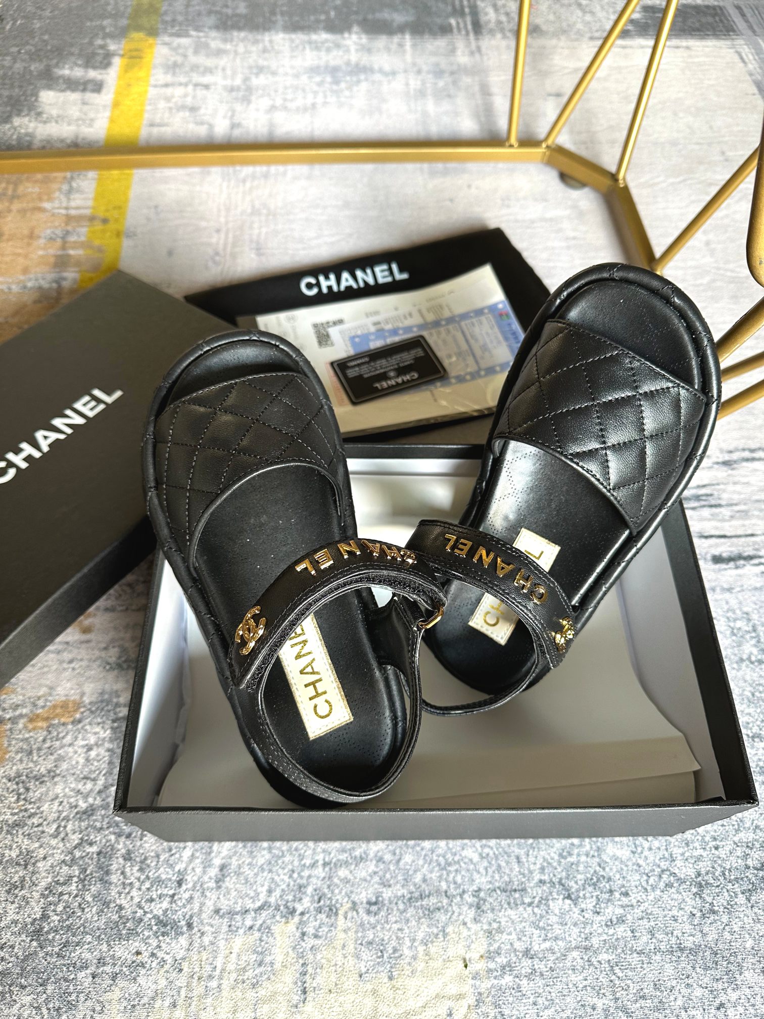 Chanel velcro sandals