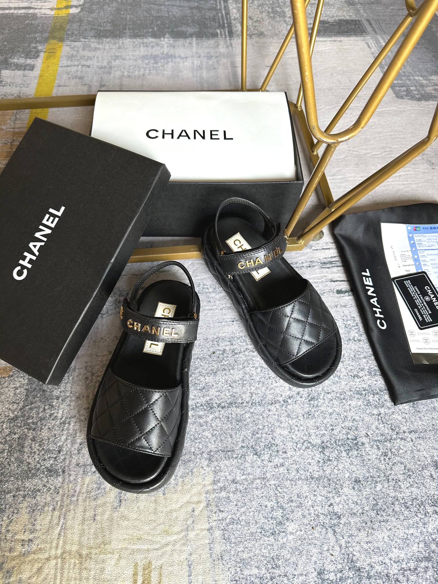 Chanel velcro sandals
