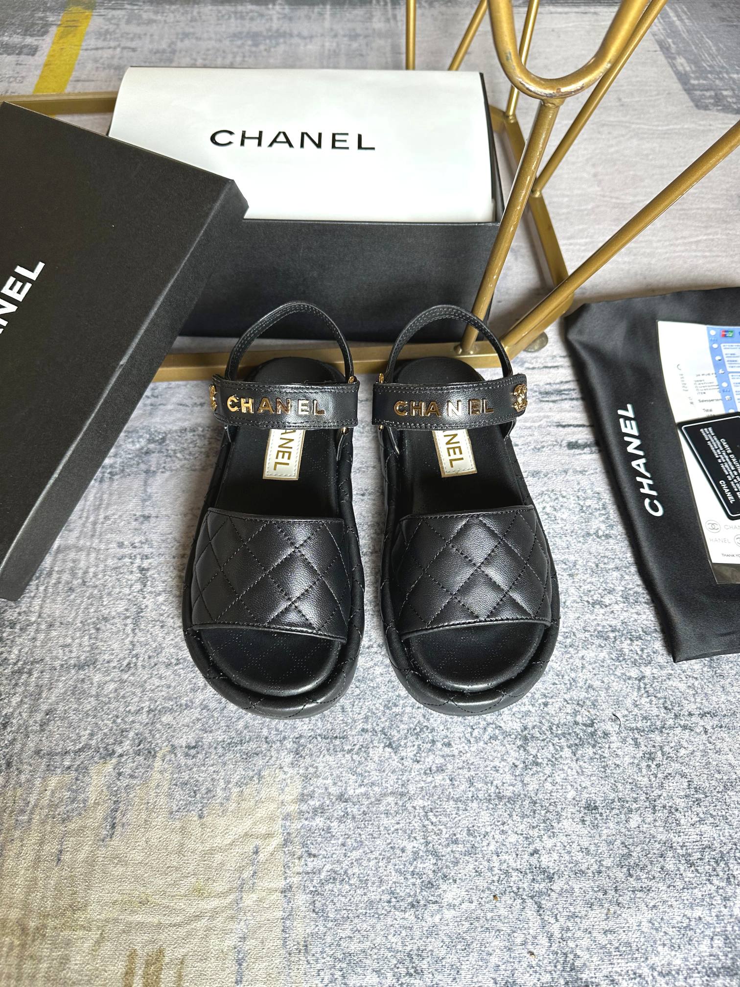 Chanel velcro sandals