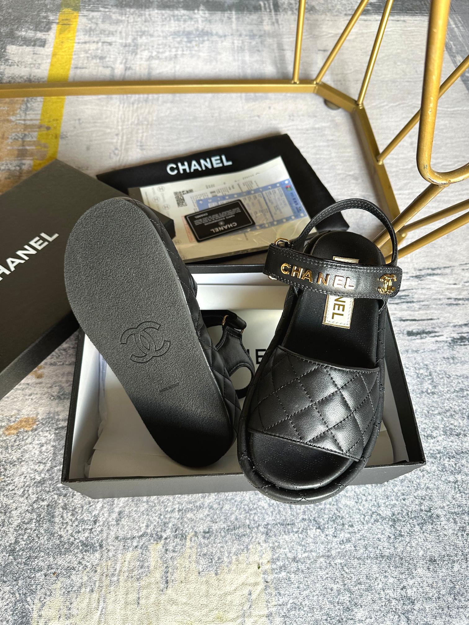 Chanel velcro sandals