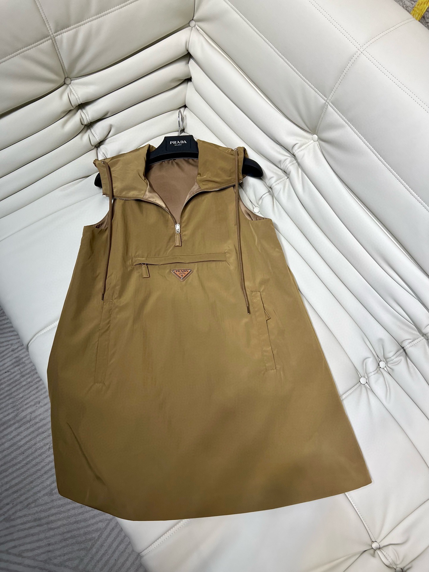 Prada hooded sleeveless dress