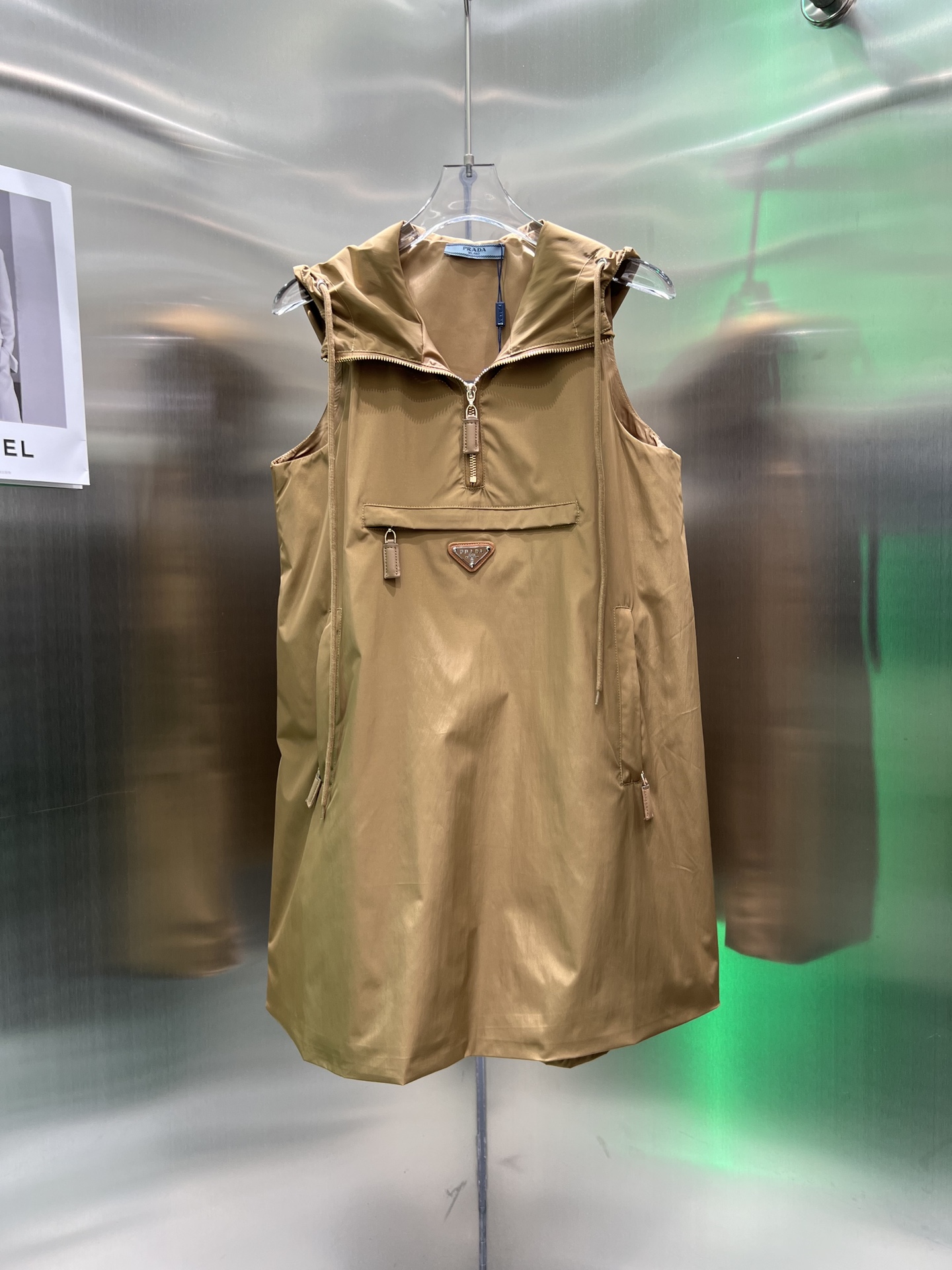 Prada hooded sleeveless dress