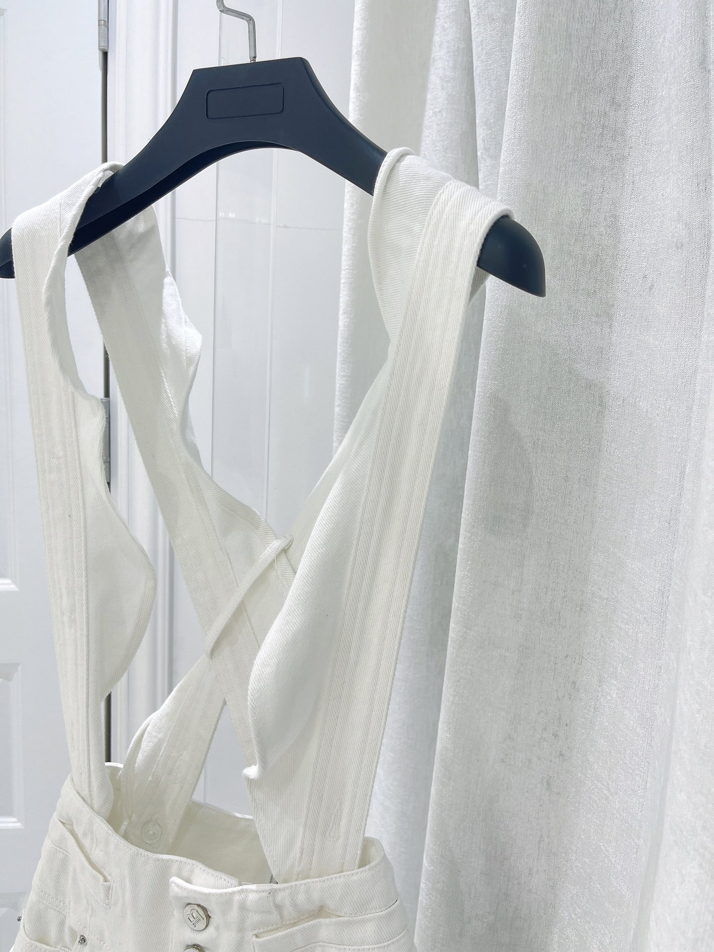 CHANEL Denim bib pants