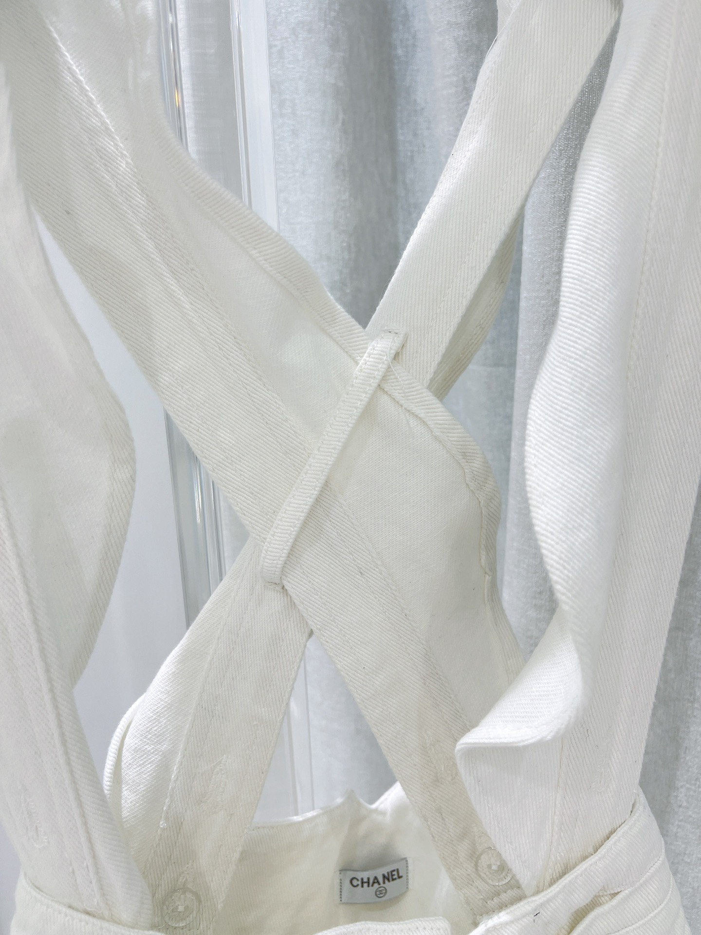 CHANEL Denim bib pants