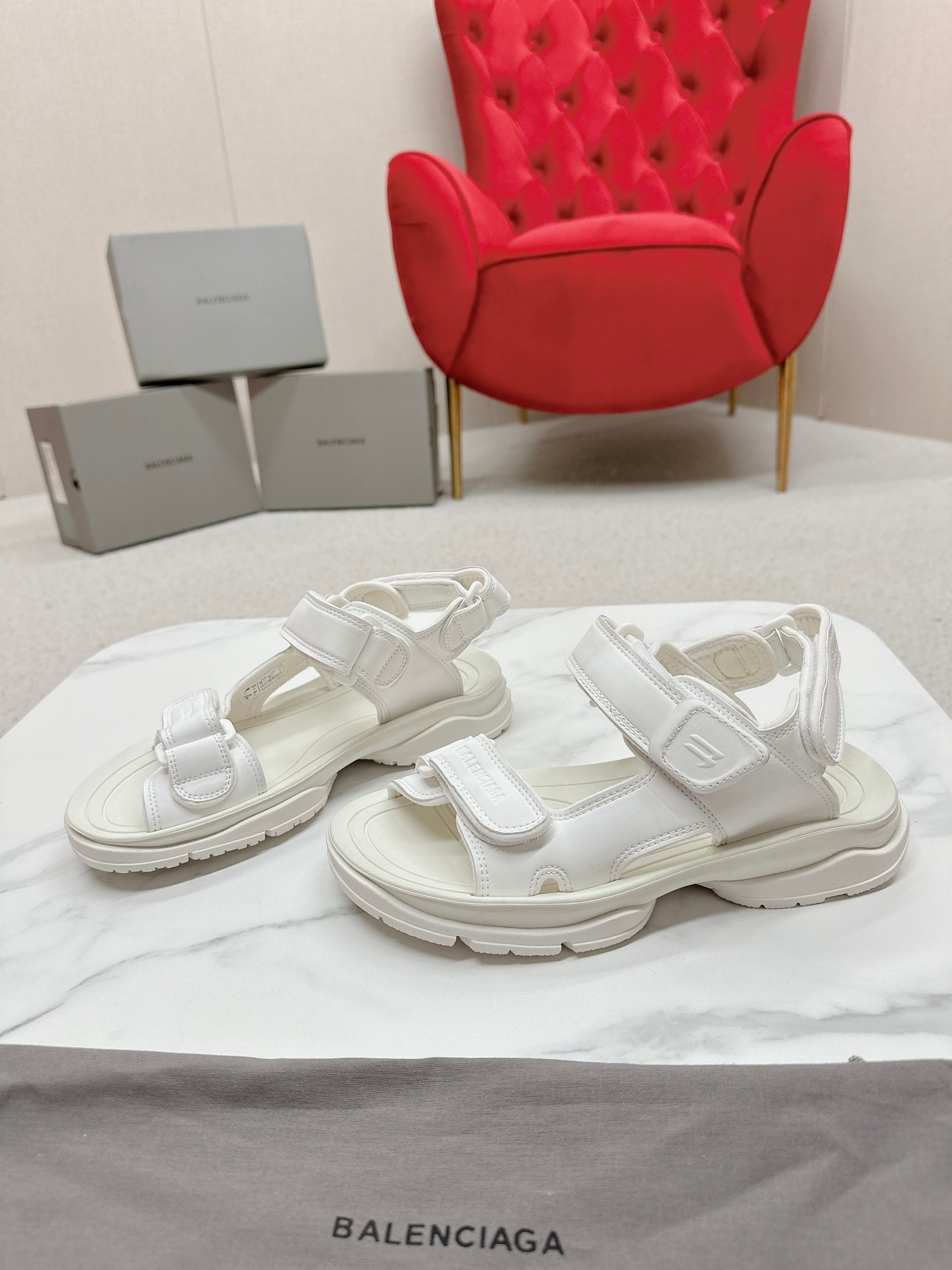 Balenciaga Tourist Velcro sandals
