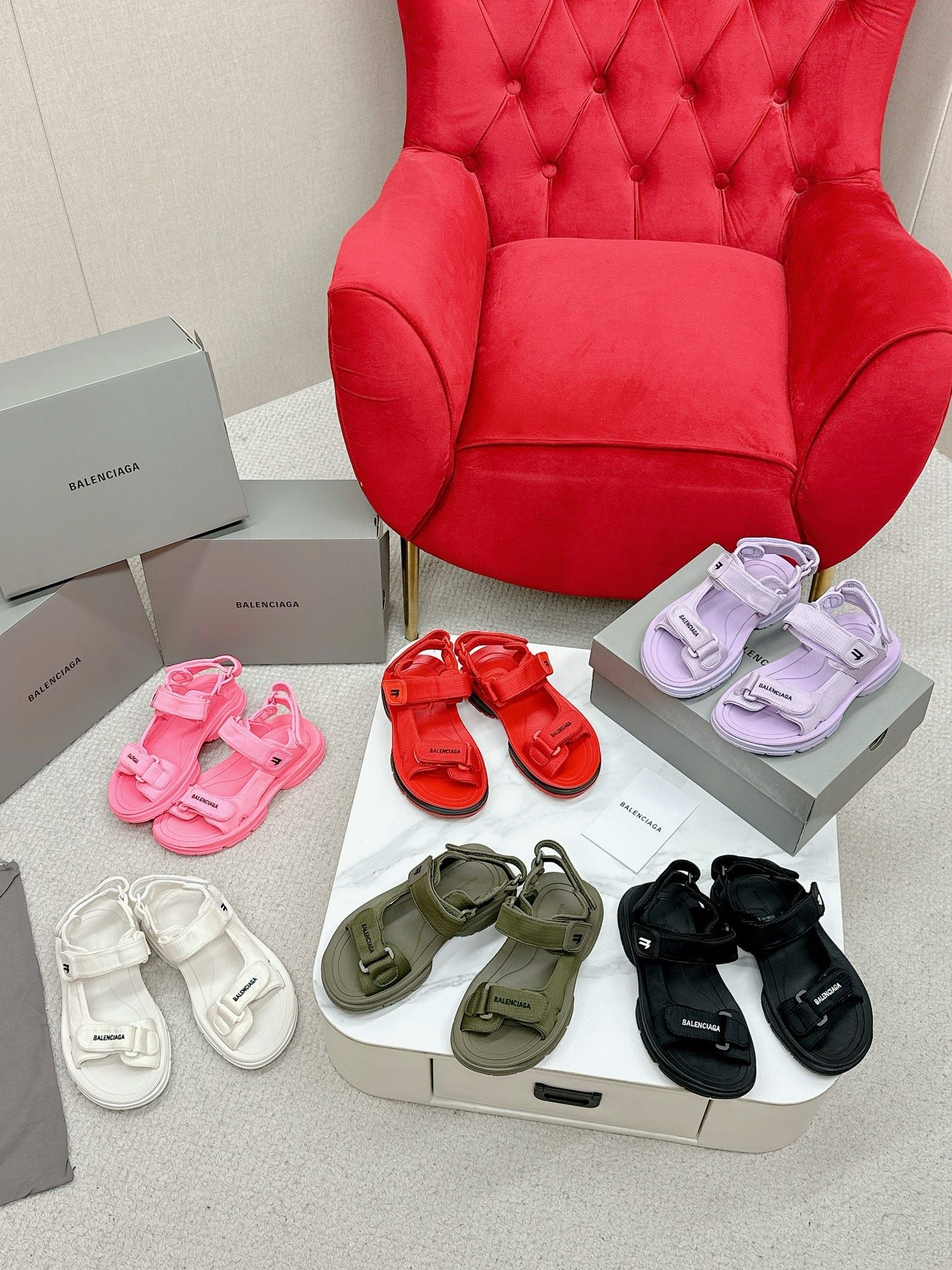 Balenciaga Tourist Velcro sandals