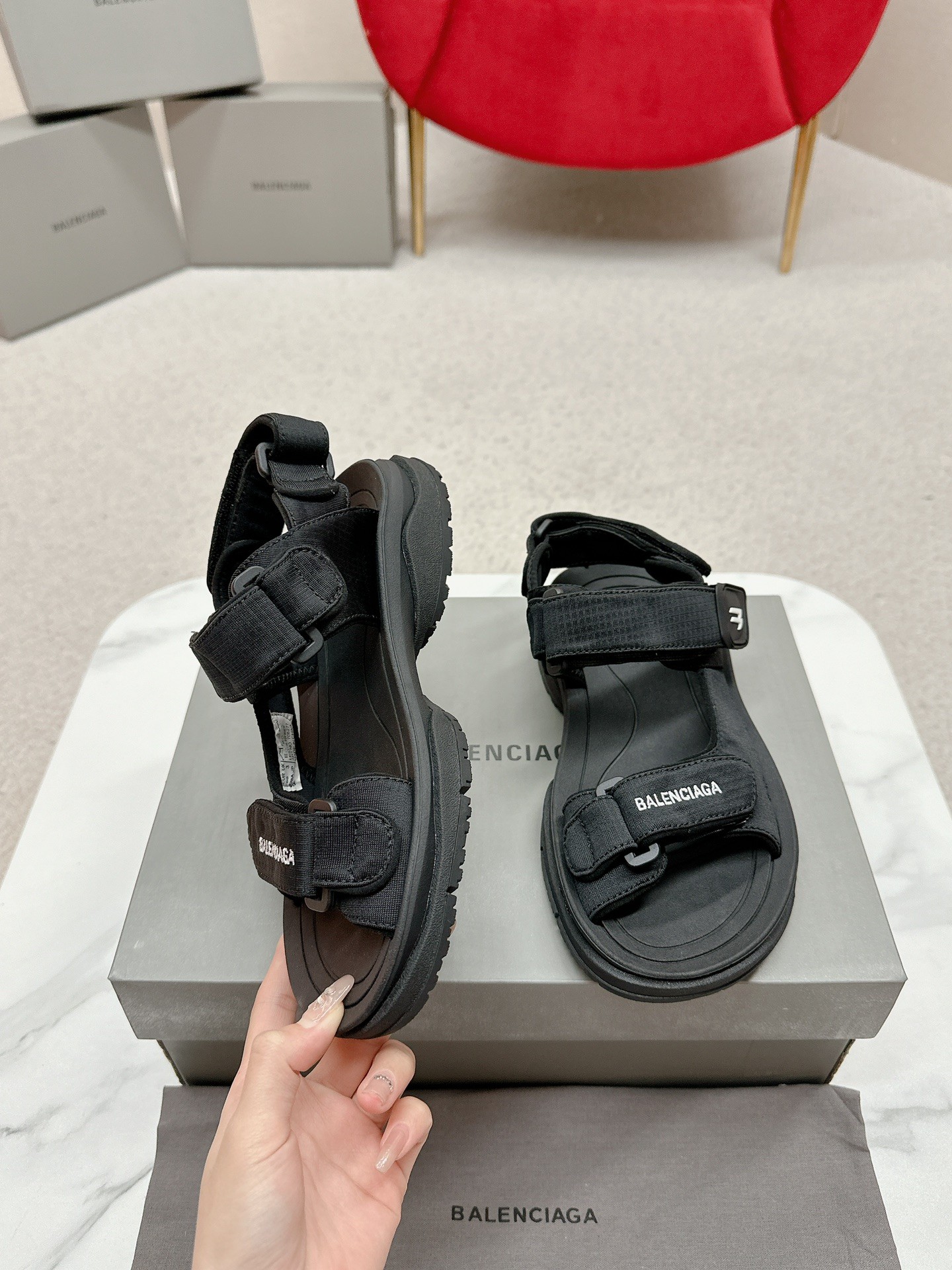 Balenciaga Tourist Velcro sandals