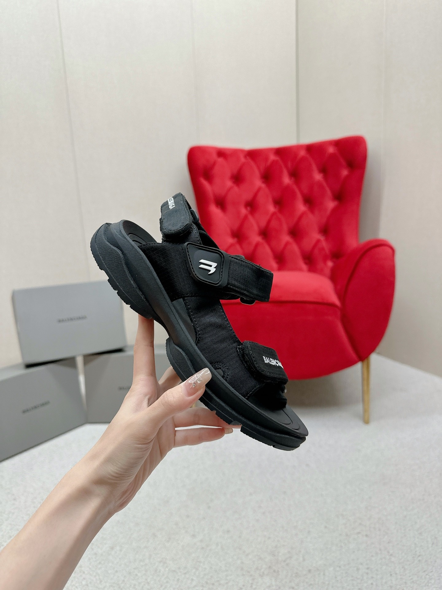 Balenciaga Tourist Velcro sandals