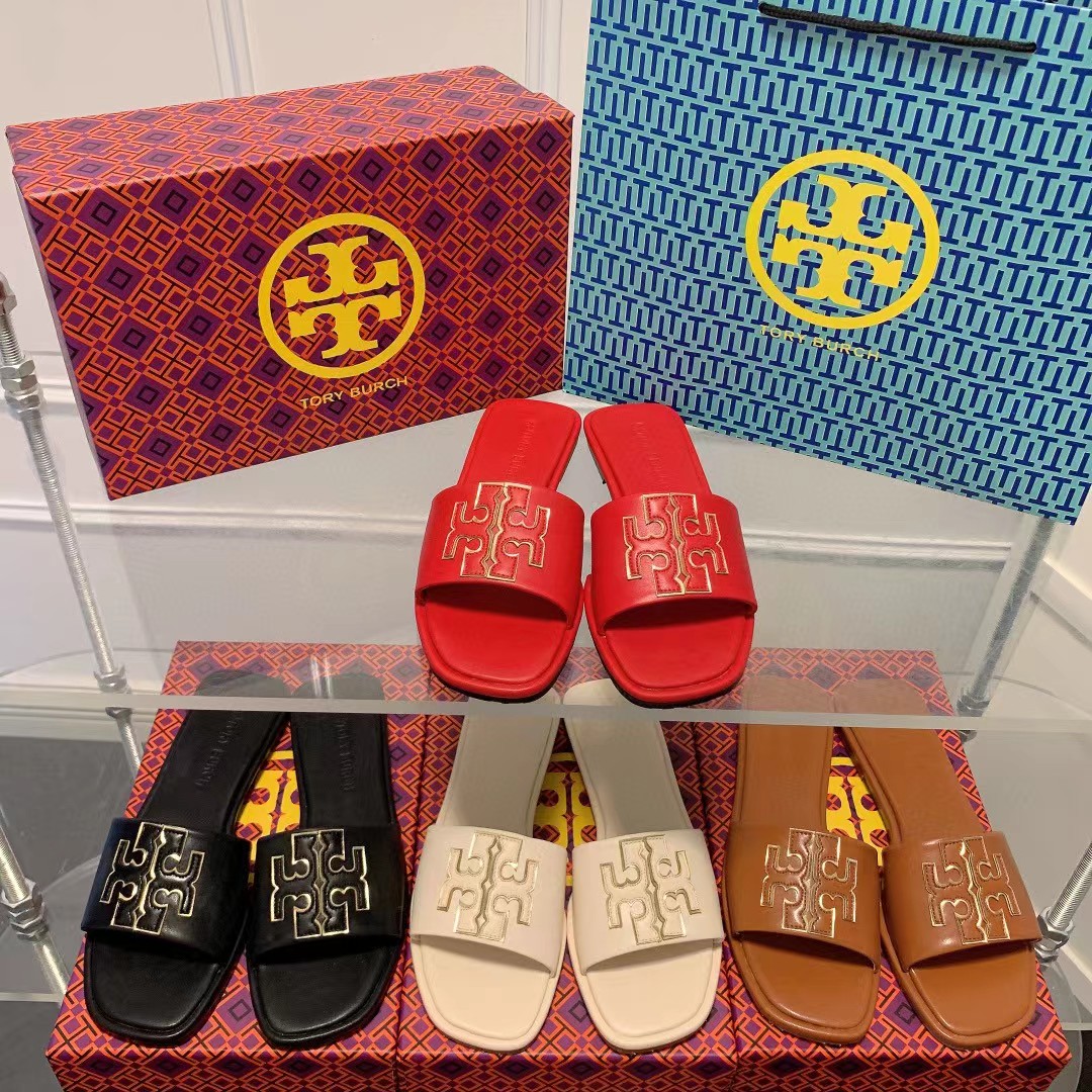 Tory Burch double T flat slippers