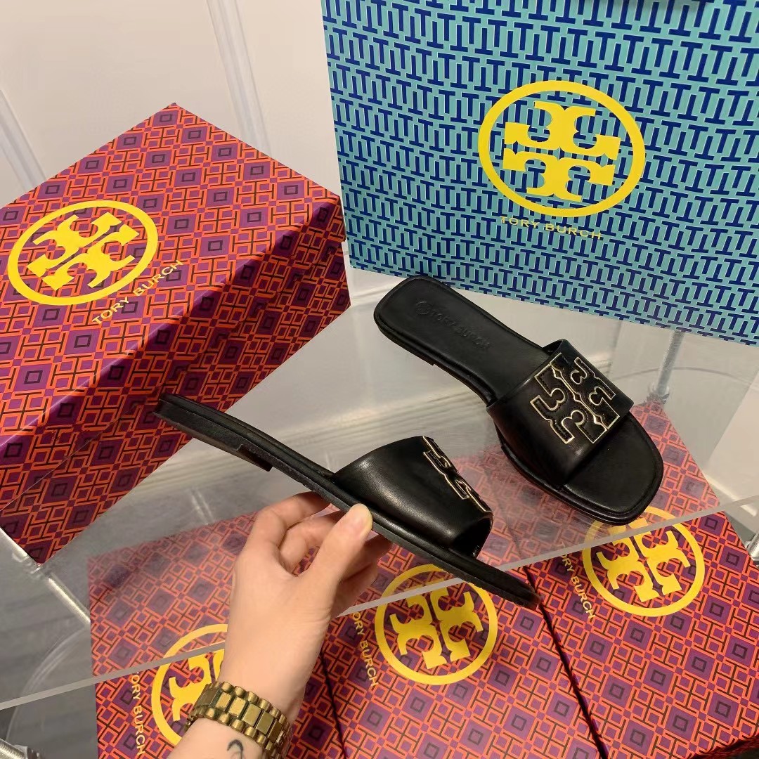Tory Burch double T flat slippers