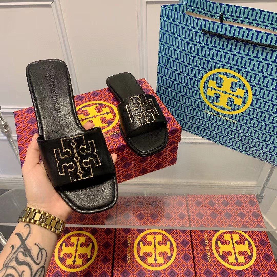 Tory Burch double T flat slippers