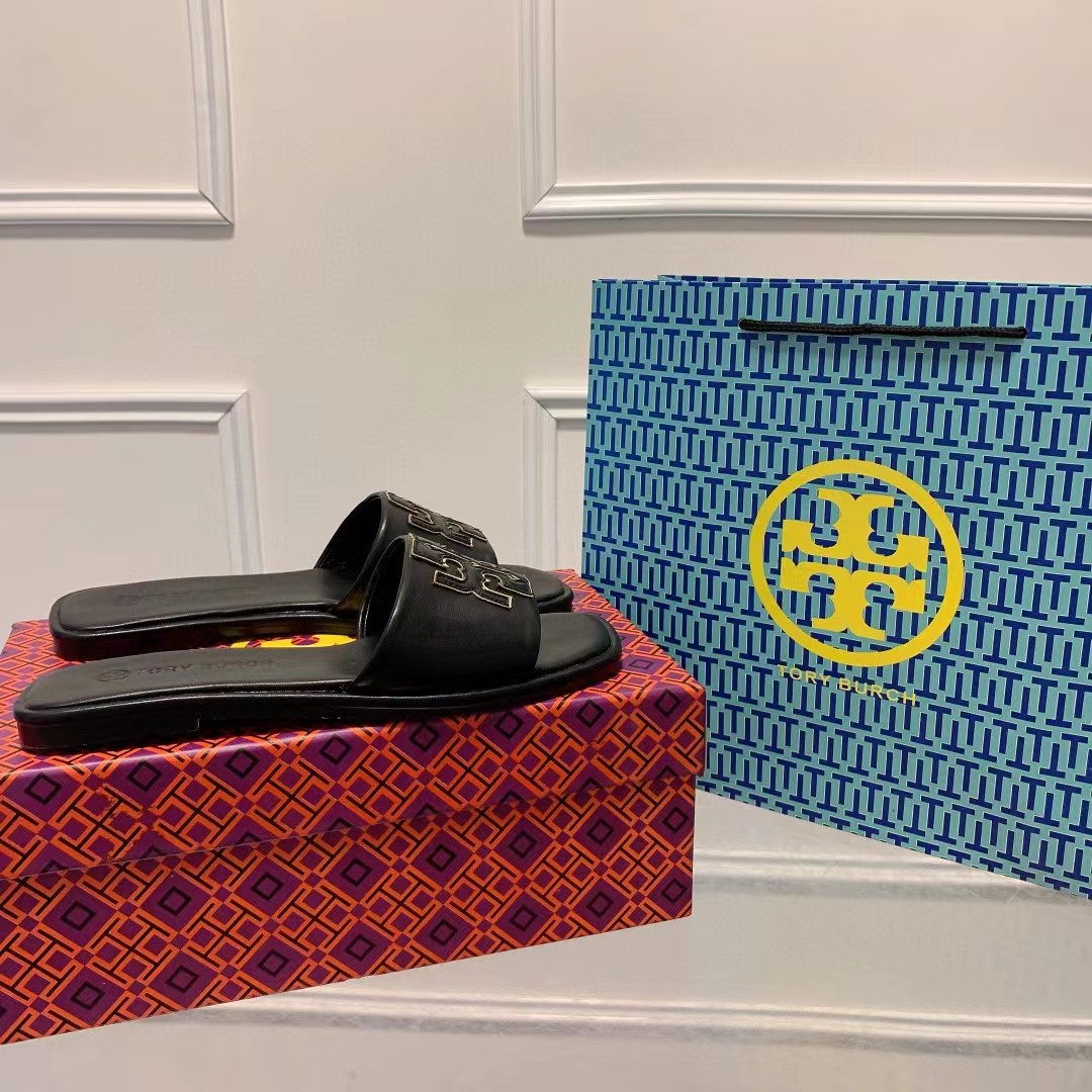 Tory Burch double T flat slippers