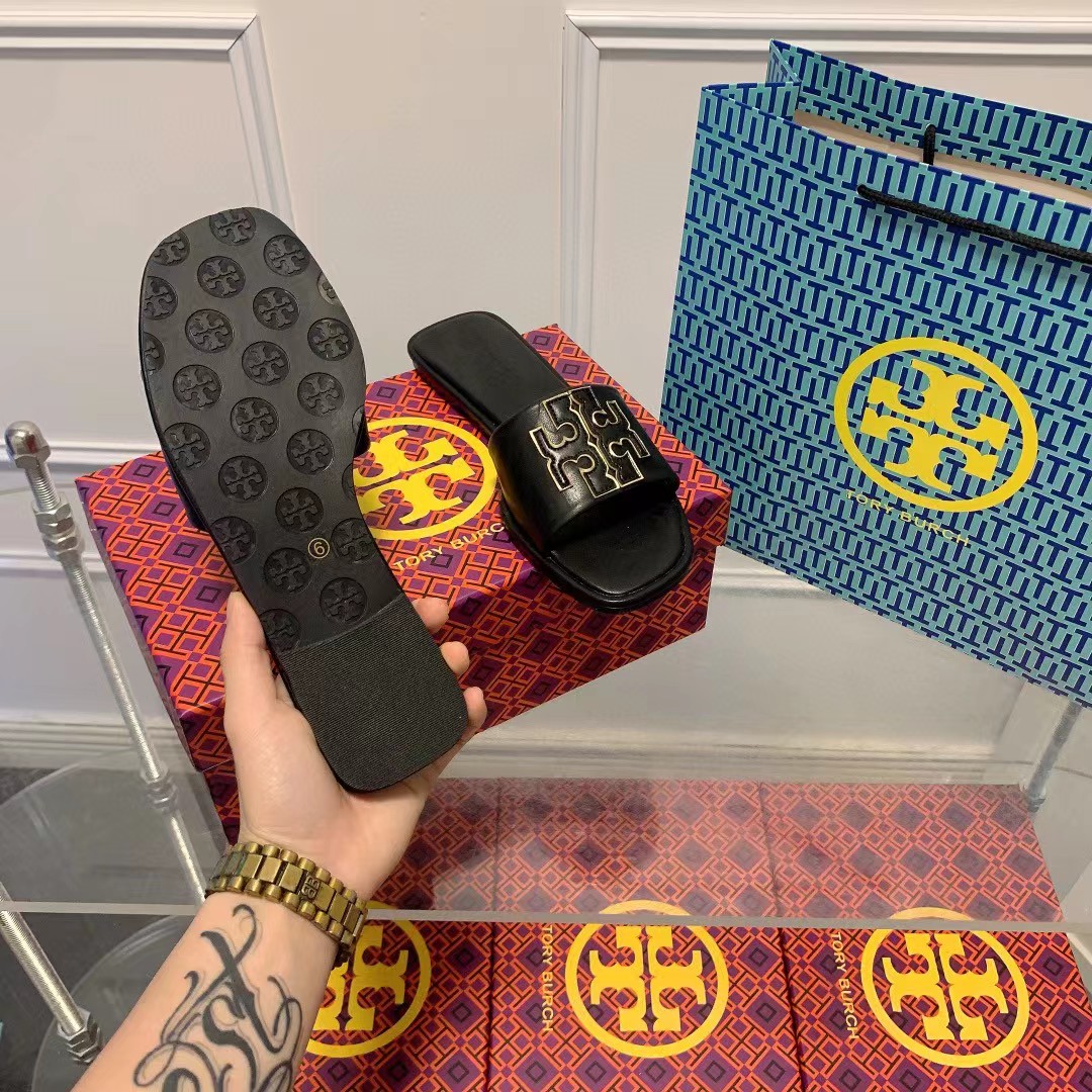 Tory Burch double T flat slippers