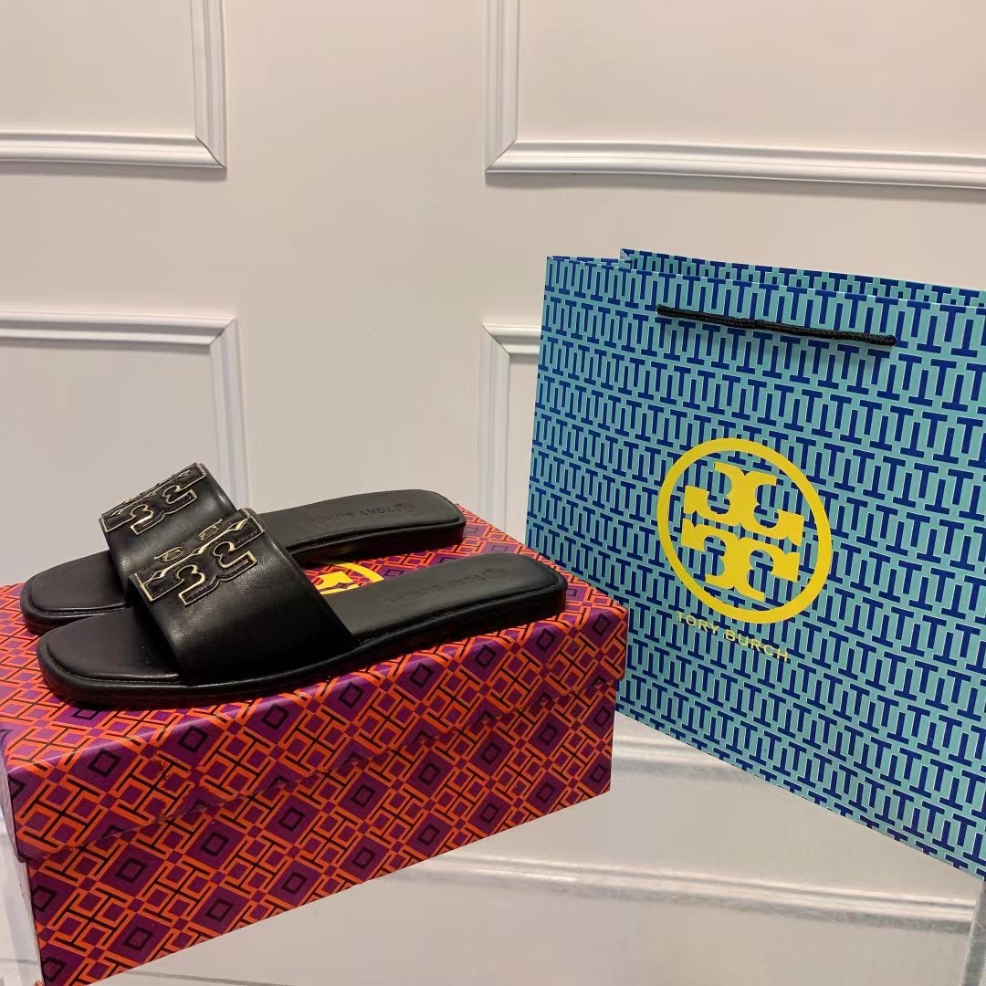Tory Burch double T flat slippers