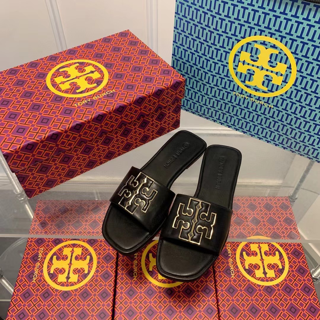 Tory Burch double T flat slippers