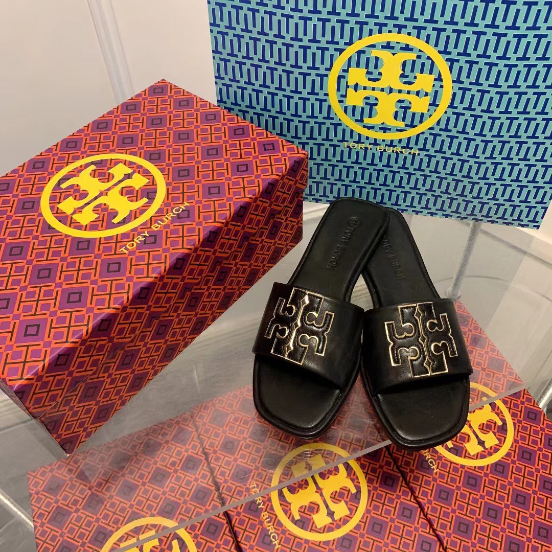 Tory Burch double T flat slippers