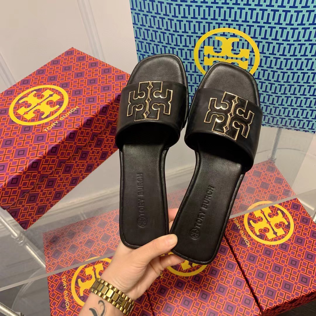 Tory Burch double T flat slippers