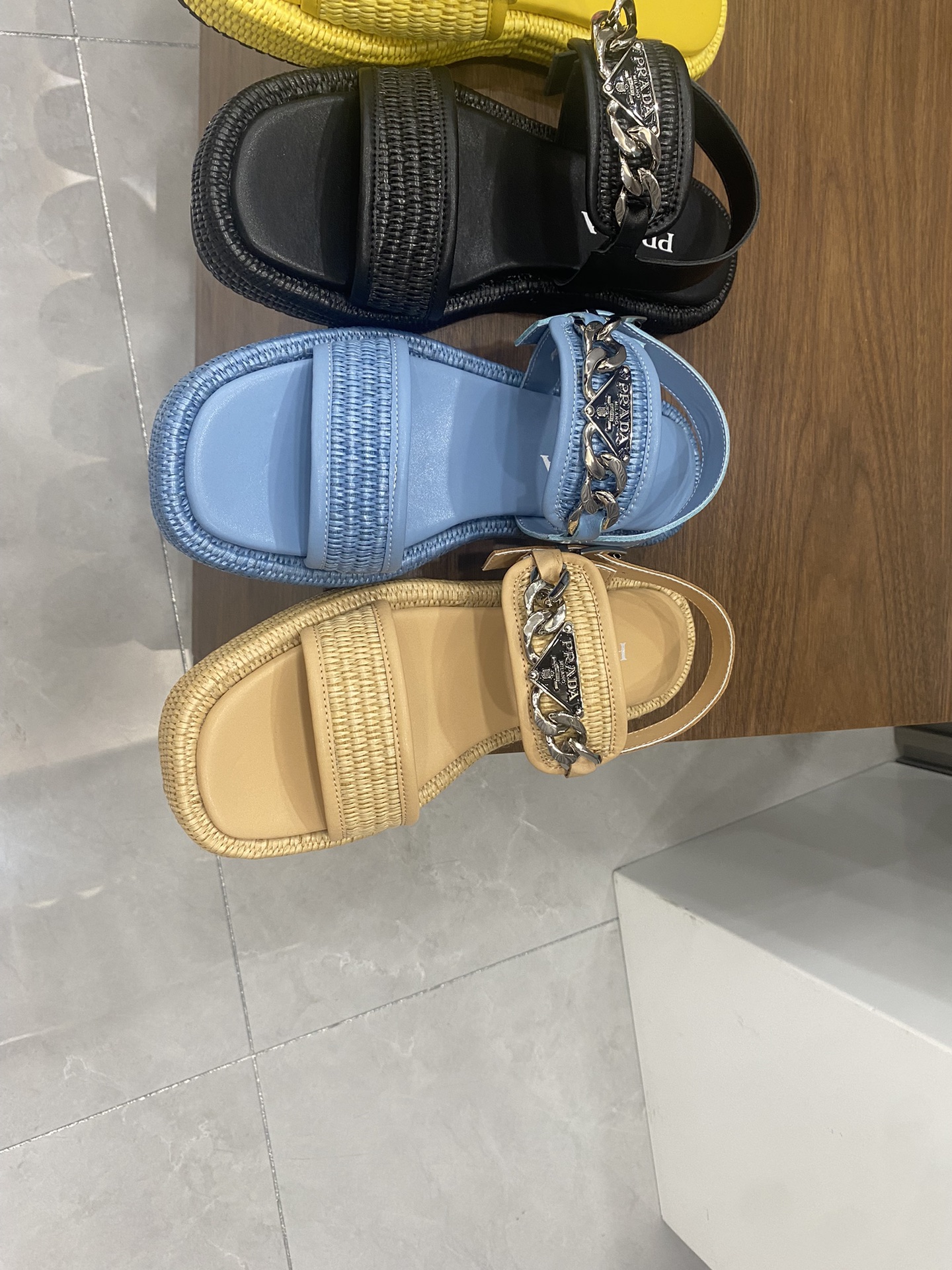 Prada straw sandals