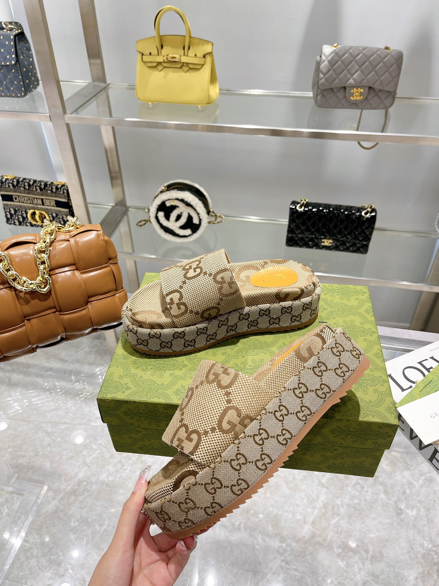 GUCCI GG Thick Soled Slippers