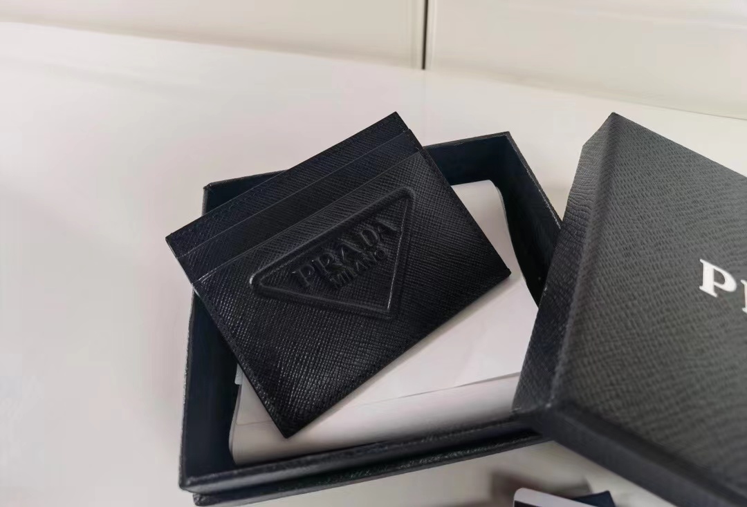 Prada Saffiano leather card clip