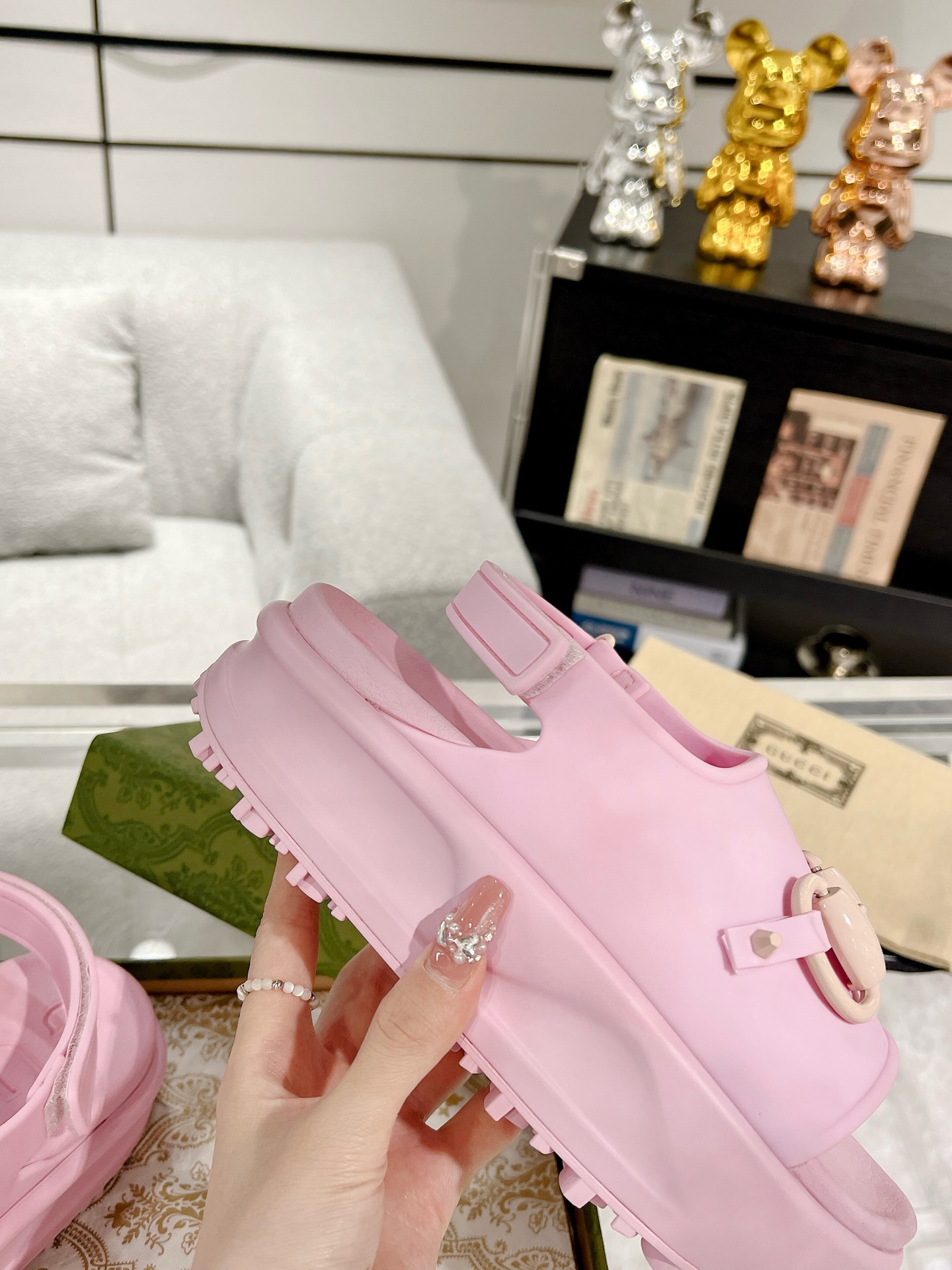 GUCCI Horse-bit buckle platform sandals