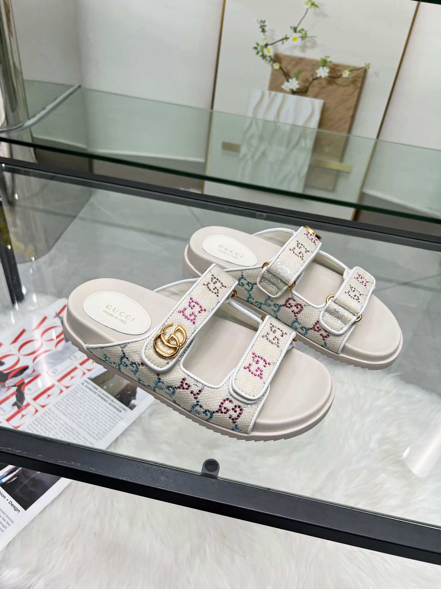 GUCCI WOMEN'S SANDAL WITH DOUBLE G slipper