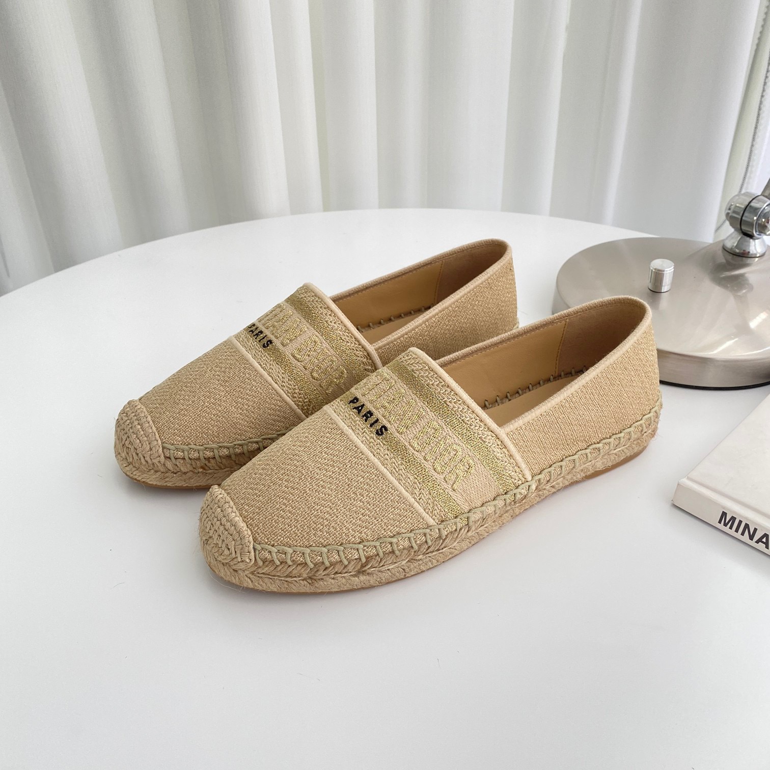 Dior Classic pattern metal jacquard embroidered fisherman's shoes