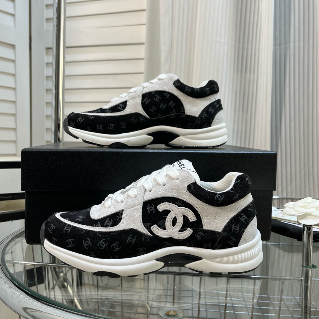 CHANEL white moonlight Flying weaving sneaker
