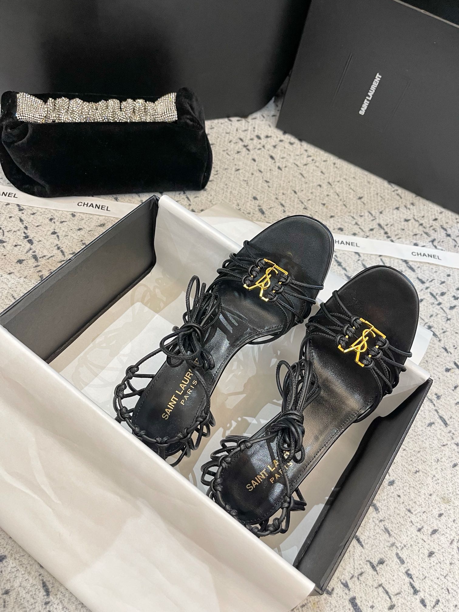 SAINT LAUREN YSL Strap high heels