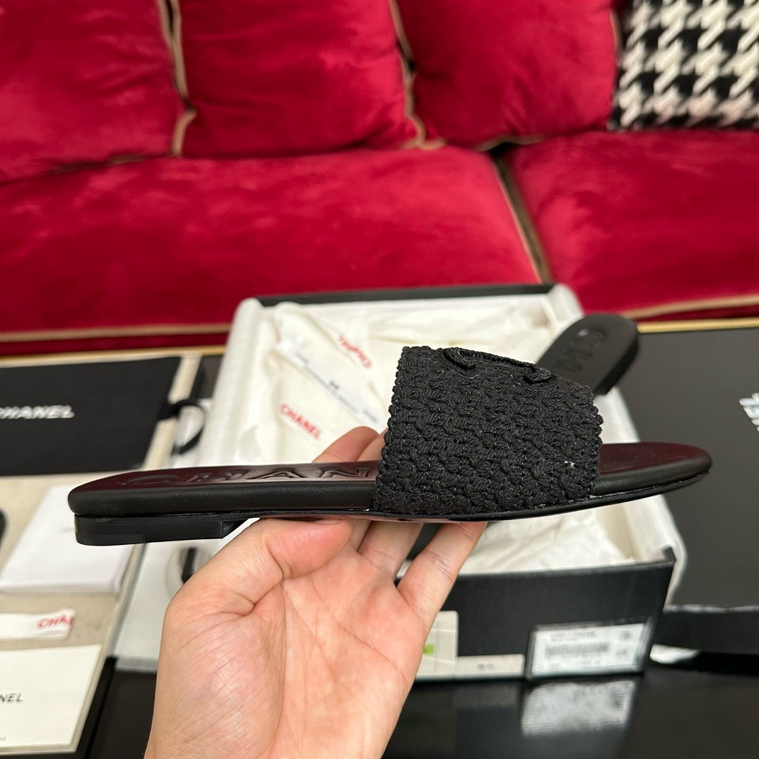 CHANEL  coco beach Woven slippers