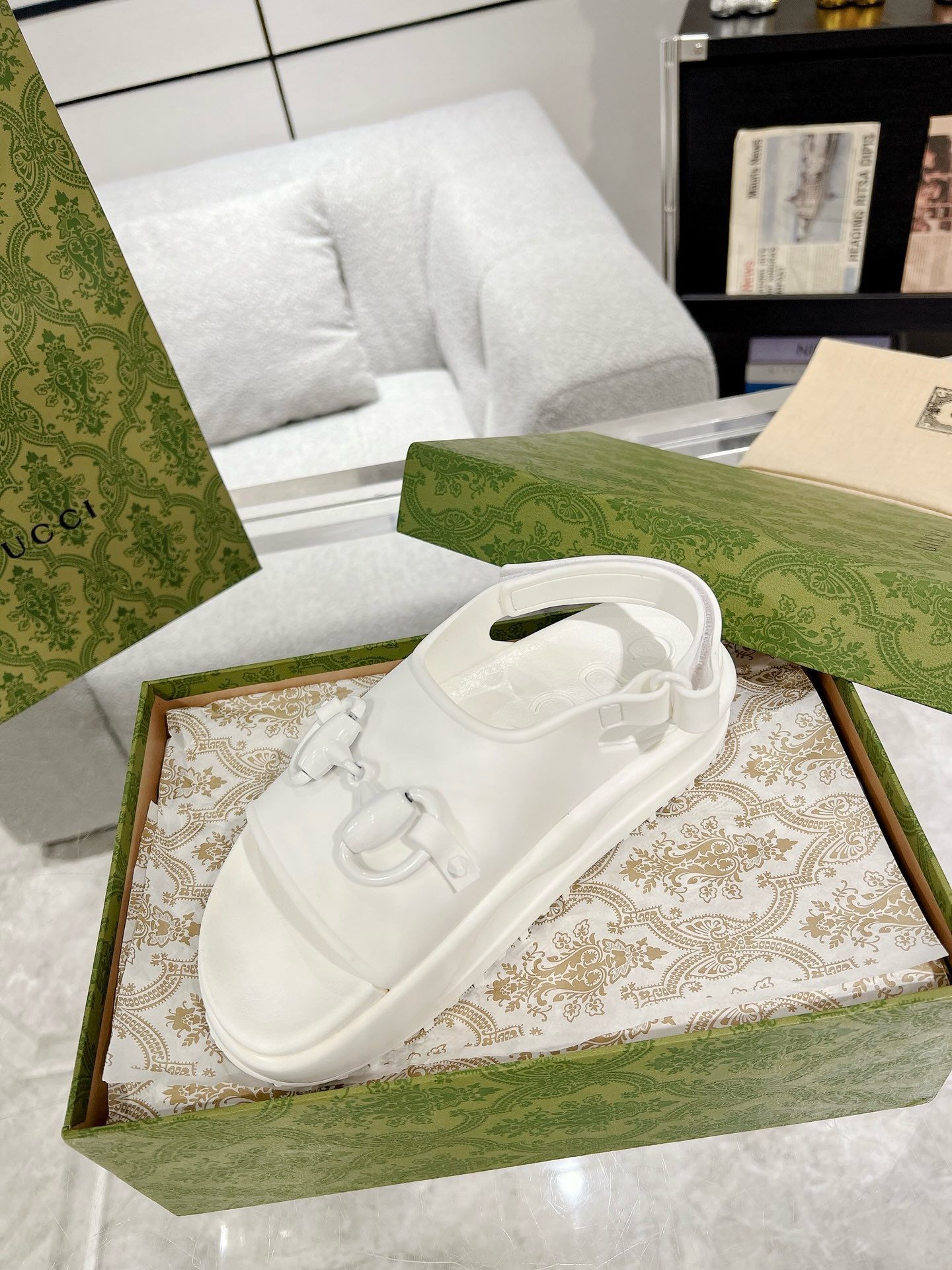 GUCCI Horse-bit buckle platform sandals