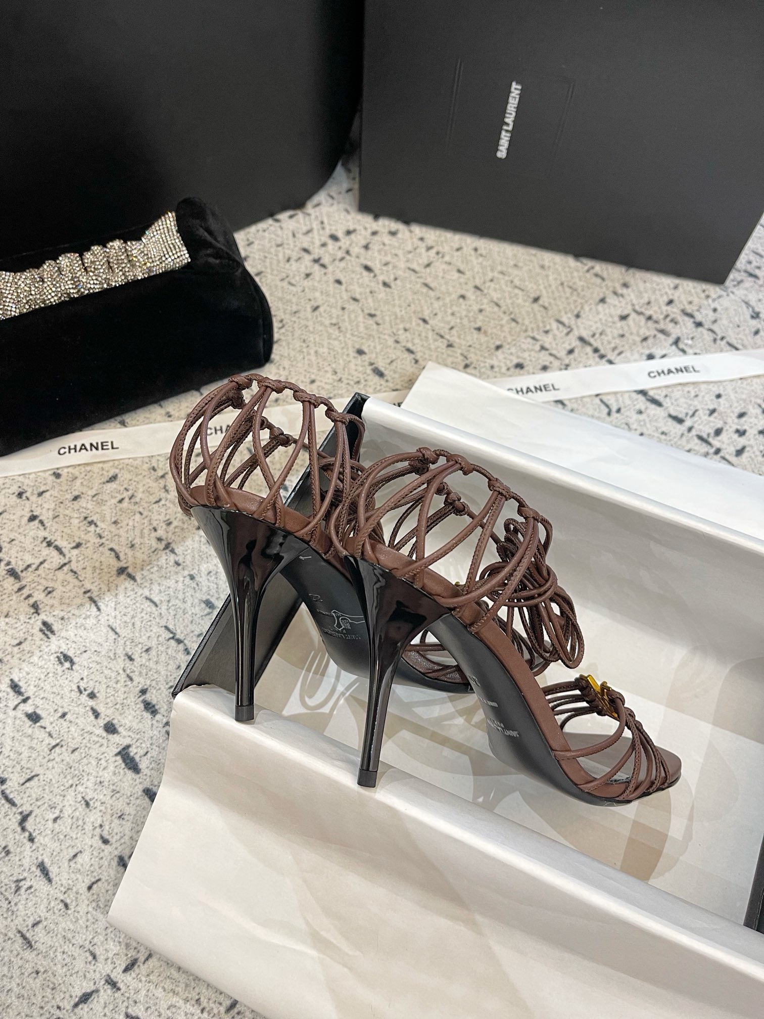 SAINT LAUREN YSL Strap high heels
