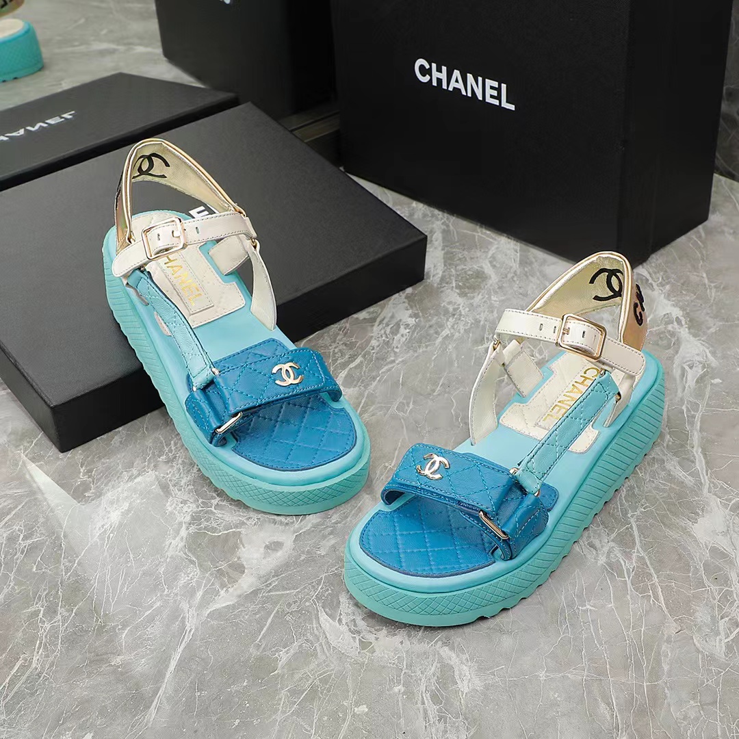 CHANEL Girl candy colored sandals Soft foam sole