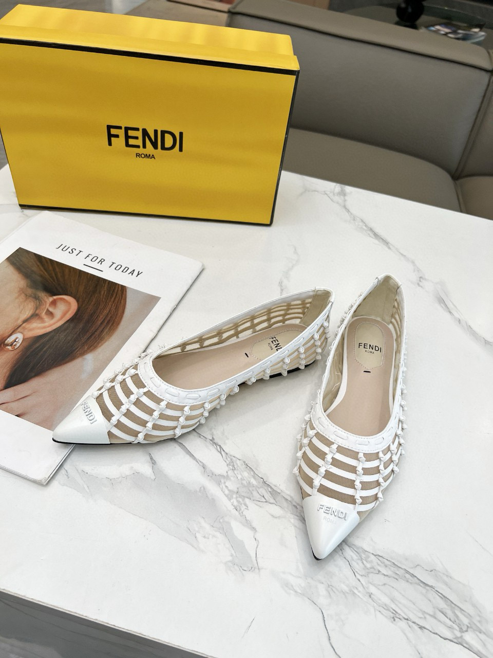 Fendi  Braided ballet shoes
