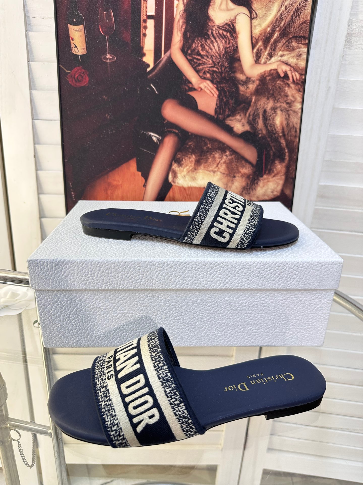 Dior Jacquard embroidered slippers