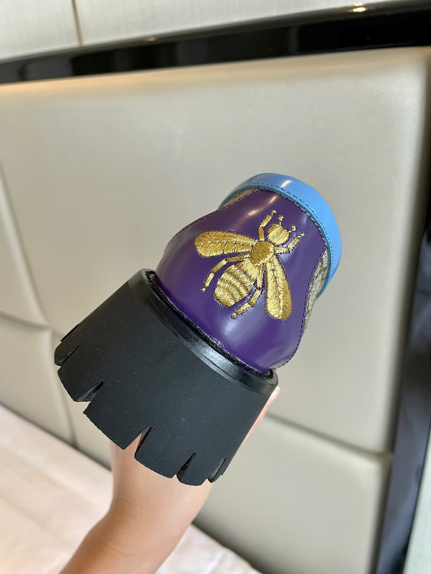 GUCCI Double G-buckle British style retro thick sole loafers